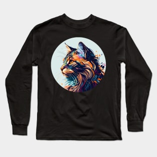 The Cat Lovers Colorful Pop Art Long Sleeve T-Shirt